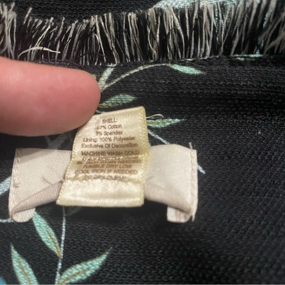 Loft Cotton Twill Floral Print Cropped Open Front Fridge Blazer Jacket - Picture 6 of 6